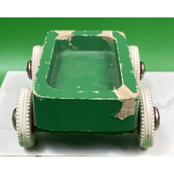 1970s Brio Distressed Wooden Train Trailer with Rubber Wheels - Picture 6 of 10